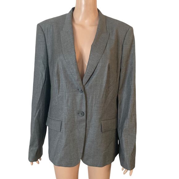 Boss Hugo Boss Jadena Blazer Size 14 Gray 2 Button - Picture 15 of 15